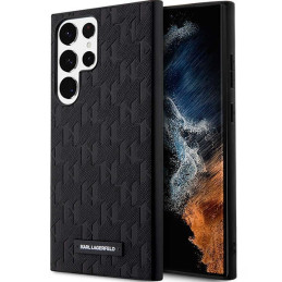 Etui Karl Lagerfeld Saffiano Mono Metal Logo do Galaxy S23 Ultra, czarne