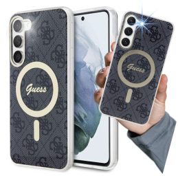 Etui Guess IML 4G MagSafe do Samsung Galaxy S23+, czarne