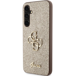 Etui Guess Glitter Script Big 4G do Galaxy S23 FE, złote
