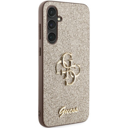 Etui Guess Glitter Script Big 4G do Galaxy S23 FE, złote