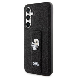 Etui Karl Lagerfeld Gripstand Saffiano Karl&Choupette Pins do Galaxy S23 FE, czarne
