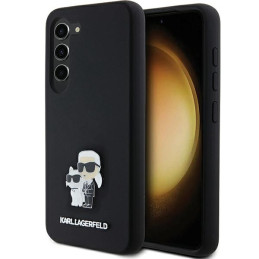Etui Karl Lagerfeld Silicone Karl&Choupette Metal Pin do Galaxy S23, czarne