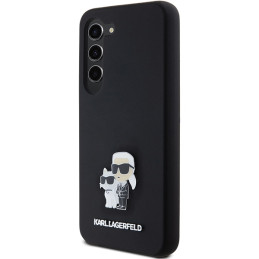 Etui Karl Lagerfeld Silicone Karl&Choupette Metal Pin do Galaxy S23, czarne