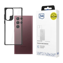 Etui 3MK SatinArmor+ Case do Galaxy S22 Ultra, przezroczyste z czarną ramką