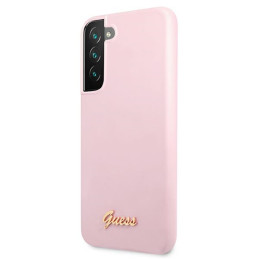 Etui Guess Silicone Script Metal Logo & Frame do Samsung Galaxy S22+, lawenda/lavender