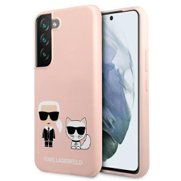 Etui Karl Lagerfeld Silicone Ikonik Karl & Choupette do Galaxy S22+, różowy/pink
