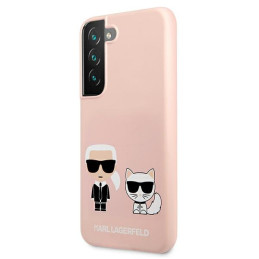 Etui Karl Lagerfeld Silicone Ikonik Karl & Choupette do Galaxy S22+, różowy/pink