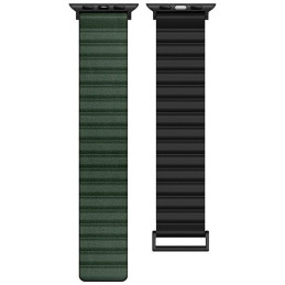 Magnetyczny pasek Beline Pro do Apple Watch 42/44/45/49mm czarno/zielony