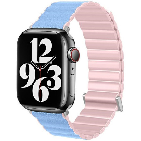 Magnetyczny pasek Beline Pro do Apple Watch 38/40/41mm różowo/błękitny