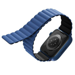 Magnetyczny Pasek UNIQ Revix do Apple Watch 1/2/3/4/5/6/7/8/9/SE/SE2/Ultra/Ultra 2 42/44/45/49mm. czarny-niebieskie