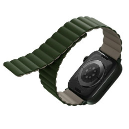 Magnetyczny Pasek UNIQ Revix do Apple Watch 1/2/3/4/5/6/7/8/9/SE/SE2/Ultra/Ultra 2 42/44/45/49mm. zielony-ciemnoszare