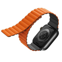 Magnetyczny Pasek UNIQ Revix do Apple Watch 1/2/3/4/5/6/7/8/9/SE/SE2/Ultra/Ultra 2 42/44/45/49mm.  szary-pomarańczowe