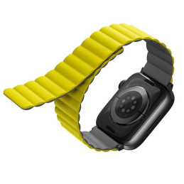 Magnetyczny Pasek UNIQ Revix do Apple Watch 1/2/3/4/5/6/7/8/SE/SE2/Ultra 42/44/45/49mm. zółty-szare