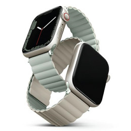 Magnetyczny Pasek UNIQ Revix do Apple Watch 1/2/3/4/5/6/7/8/9/SE/SE2 38/40/41mm. zielony-beżowe