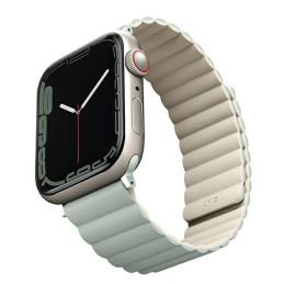 Magnetyczny Pasek UNIQ Revix do Apple Watch 1/2/3/4/5/6/7/8/9/SE/SE2 38/40/41mm. zielony-beżowe