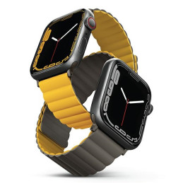 Magnetyczny Pasek UNIQ Revix do Apple Watch 1/2/3/4/5/6/7/8/9/SE/SE2/Ultra/Ultra 2 42/44/45/49mm. musztardowy-khaki