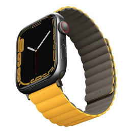 Magnetyczny Pasek UNIQ Revix do Apple Watch 1/2/3/4/5/6/7/8/9/SE/SE2/Ultra/Ultra 2 42/44/45/49mm. musztardowy-khaki