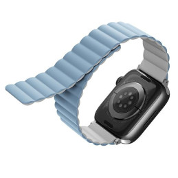 Magnetyczny Pasek UNIQ Revix do Apple Watch 1/2/3/4/5/6/7/8/9/SE/SE2 38/40/41mm. biały-niebieske