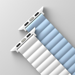 Magnetyczny Pasek UNIQ Revix do Apple Watch 1/2/3/4/5/6/7/8/9/SE/SE2 38/40/41mm. biały-niebieske